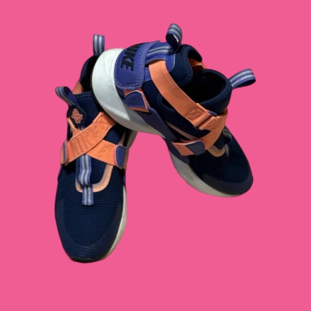 NIKE HUARACHE CITY (GS) BIG KID BLUE ORANGE WHITE AJ6662-403 Size 7Y